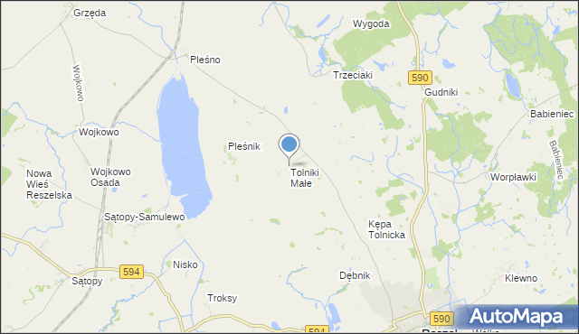 mapa Tolniki Małe, Tolniki Małe na mapie Targeo